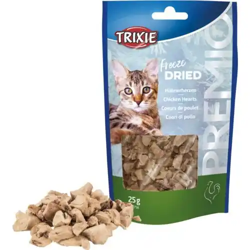 Expressversand Sparpaket 2 x 25 g Trixie Premio Freeze Dried Hühnerherzen Katzen Snack